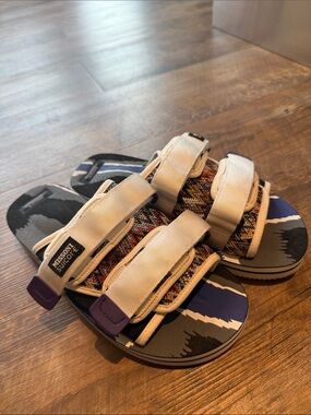Missoni x Suicoke Kids Beige & Multicolor Adjustable Slide Sandals